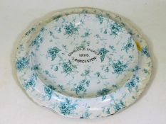A 19thC. bread plate with advertising logo of Char
