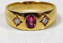 An 18ct gold ring set with 1ct ruby of good clarit