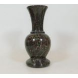 A Cornish serpentine baluster vase 7in