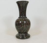 A Cornish serpentine baluster vase 7in
