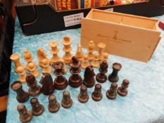 A modern Chavet set of chess pieces