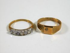 Two decorative rings set with stones 4.1g