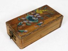 A small 19thC. lined objet d'art box 4.5in x 2.25i