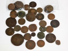 A quantity of mostly antique copper coinage from p