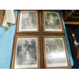 Four oak framed Cries Of London prints