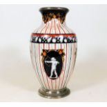 A French silver mounted porcelain vase, probably b