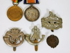 A WW1 medal set awarded to 46126 Pte. C. Giles OXF