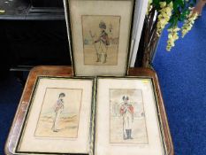 Three framed prints of military interest depicting