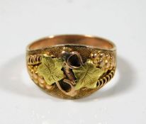 A pink & green US Montana Gold ring with organic d