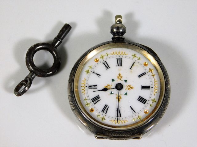 A ladies silver pocket watch