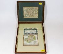 Two framed & mounted 18thC. maps, one being of Glo