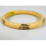 A Victorian ivory bangle