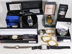 A quantity of mostly mens fashion watches, many bo