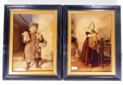 A pair of 19thC. framed crystoleum pictures