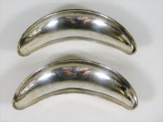 A pair of continental sterling silver trinket dish