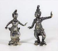 Two heavy gauge white metal Eastern figures