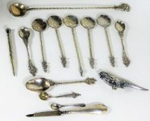 A quantity of silver & white metal items