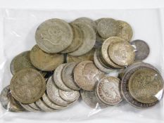 A bagged quantity of pre-1946 UK coinage all EF or