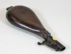 An antique leather shot pouch