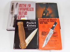 Four collectors books on knives including military