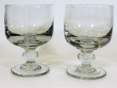 A pair of c.1780 Georgian glass rummers 4.75in tal