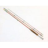 A three piece cane fly fishing rod by Rainbow with