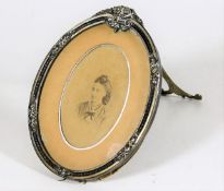 A decorative 19thC. french silver photo frame