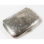 A small silver cigarette case