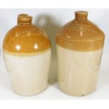 Two stoneware flagons Jas Venning Wine & Spirit Me