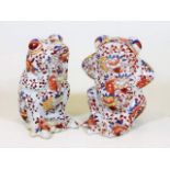 A pair of Chinese polychrome frogs figures with re