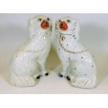 A pair of Victorian Staffordshire dogs 9.75in tall