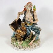 A large Capodimonte figure group of pirate with tr