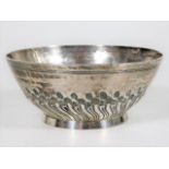 An antique silver bonbon bowl