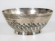 An antique silver bonbon bowl