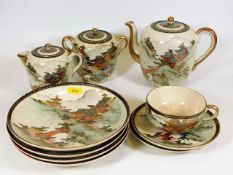 A Japanese Satsuma ware part tea set, possibly fro