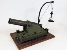 An engineers model of a coastal defence gun mounte