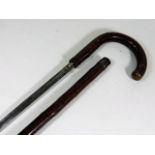 A walking stick with concealed sword, possibly by