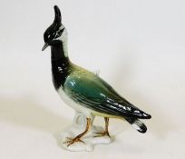A Karl Ens Lapwing style porcelain bird 7.5in tall