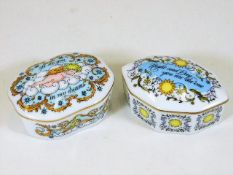 Two modern porcelain musical boxes by Kate Lloyd J