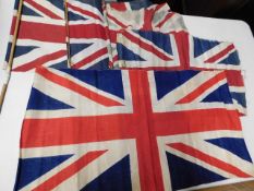 Five early 20thC. union jack flags