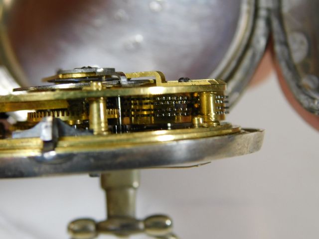 A c.1800 Grant of Fleet Street London silver cased verge pocket watch with fusee movement, watch run - Image 4 of 5