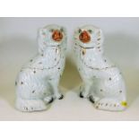 A pair of Victorian Staffordshire dogs 9.75in tall