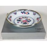 A boxed Limoges porcelain dish with Puiforcat silv