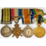 A WW1 four medal set awarded to 9051 Sapr. A. V. H