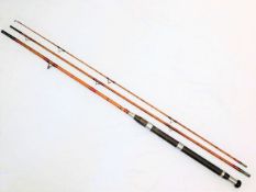 A three piece cane fly fishing rod with bag, Allco