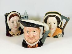 Three large Royal Doulton character jugs depicting