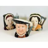 Three large Royal Doulton character jugs depicting