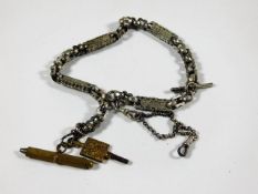 A silver Albert chain, approx. 50g