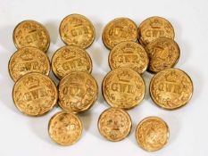 A quantity of 15 brass GWR buttons