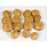 A quantity of 15 brass GWR buttons